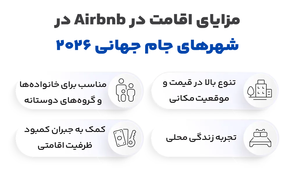 مزایای اقامت در Airbnb در شهرهای جام جهانی 2026